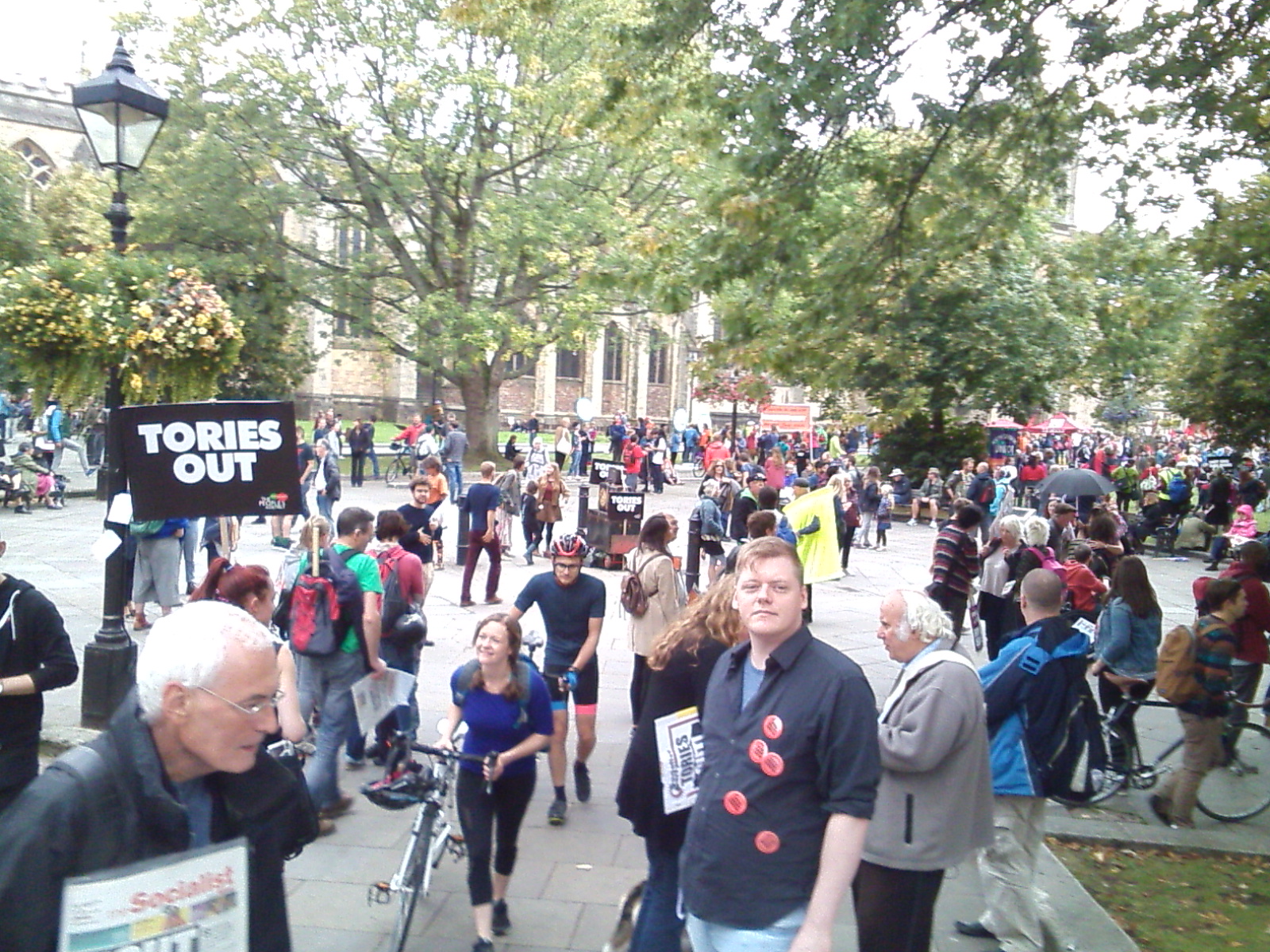 085 SW bristol PAAA Cyclists through crowd